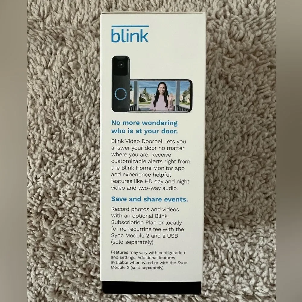 Blink Video Doorbell 2Way Audio HD Video Motion & Chime Wireless/Wired-W…
